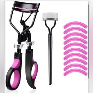 Pink and Black Eyelash Curler Set